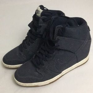 Nike dunk Denim sky high wedges size 8